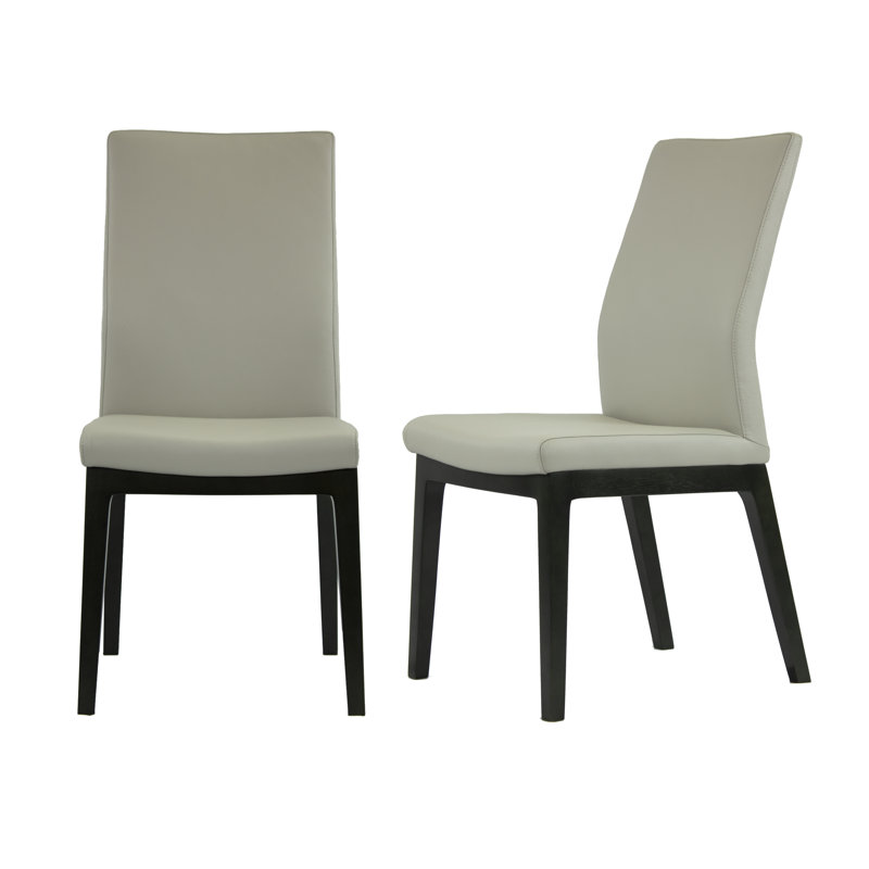 Chaise de salle à manger en cuir Radhia (ensemble de 2)