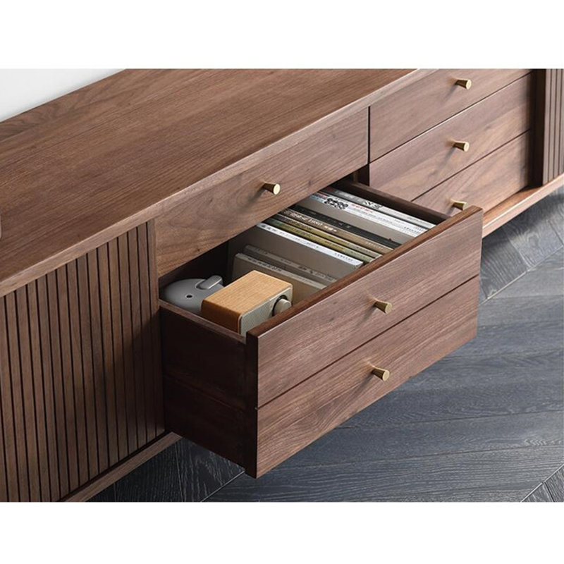Meuble de rangement minimaliste de style télé moderne, H 19,69 po x L 78,74 po x l 14,17 po