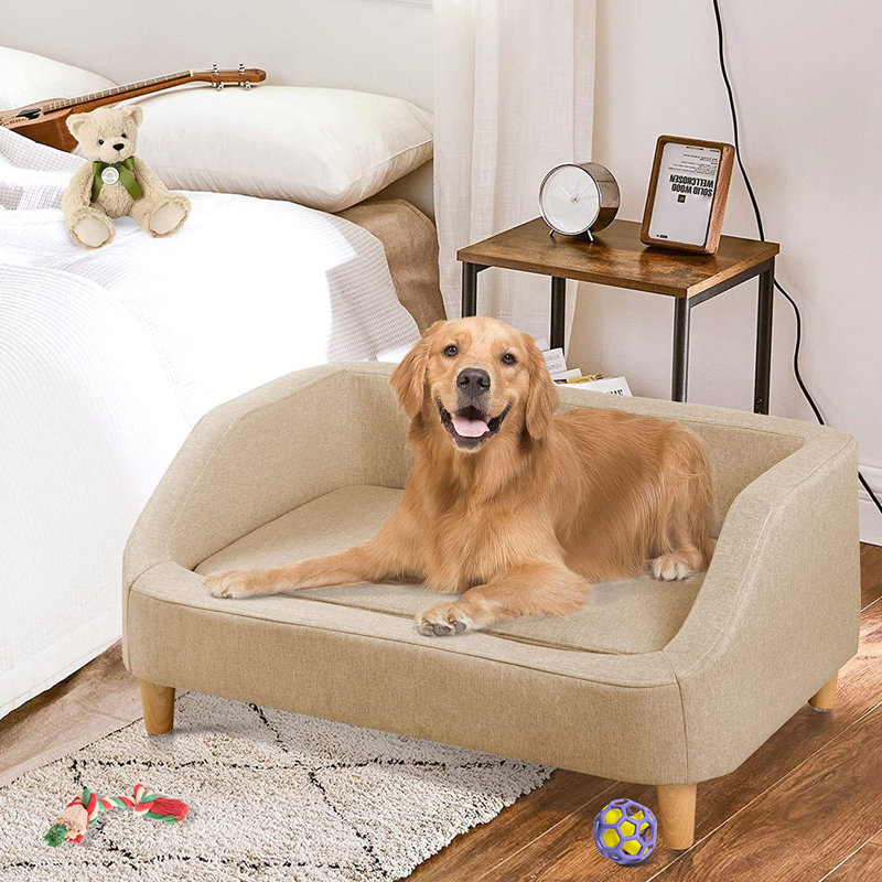 Canapé pour chien avec coussin amovible, Jaune