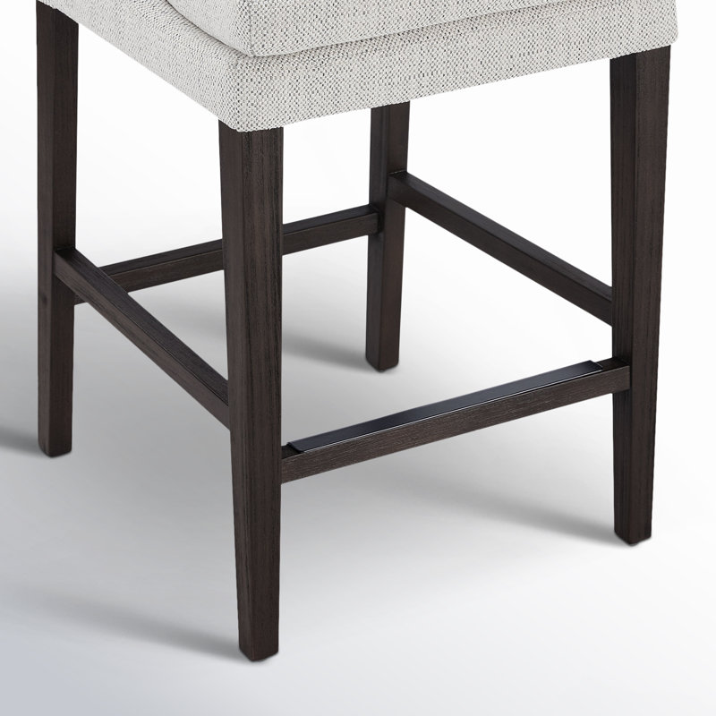 Tabouret de bar et de comptoir Niara, Tabouret de comptoir (siège d'une hauteur de 26 p, Tissage ivoire Prestige