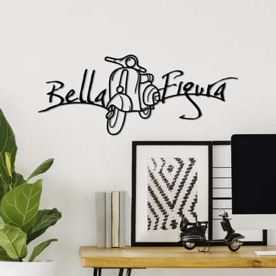Stylish Decorative Metal Wall Accessory, Black, 23.6 x 9.8 inches | 100% Durable Metal, Thickness: 0.06 inches | Lightweight Design at 0.4 lbs | Perfect for Home Decor & Modern Interiors, Eye-Catching & Elegant