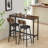 Bar Table Set with 2 Bar stools PU Soft seat with backrest, Rustic Brown, 43.31'' L x 35.43'' H.