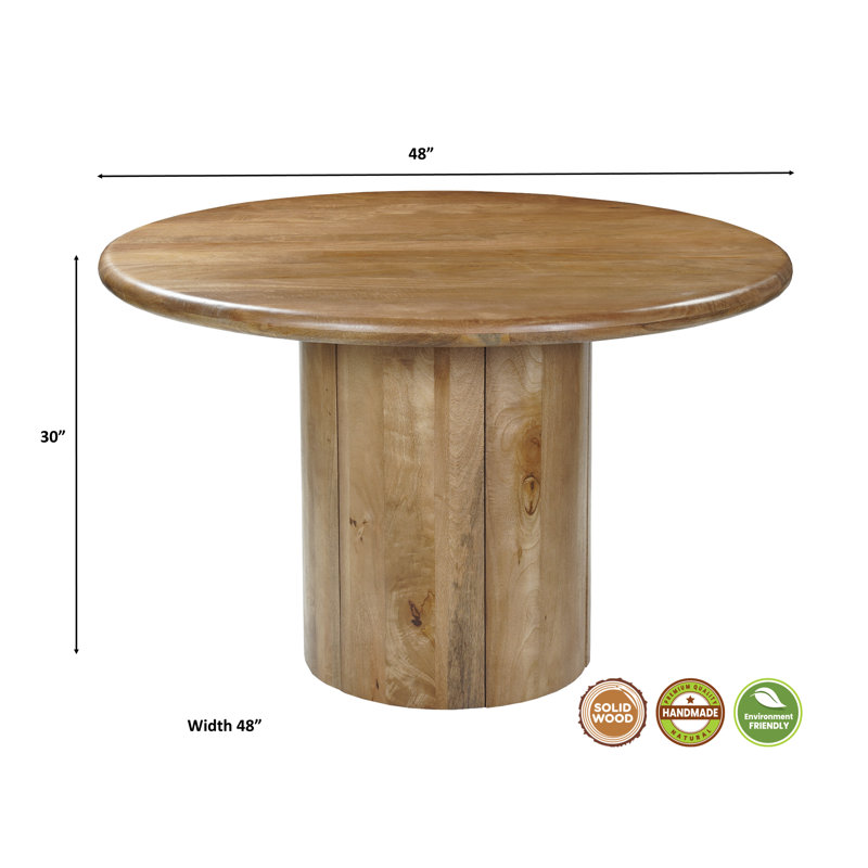 Ensemble de salle à manger 5 pièces en bois massif, Naturel