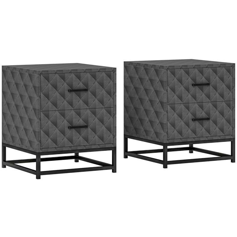 40cm W Bedside Table, Grey