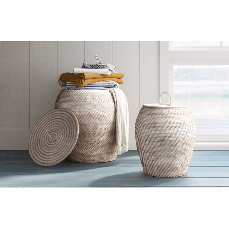 Birch Lane™ Wicker Basket, White Washed