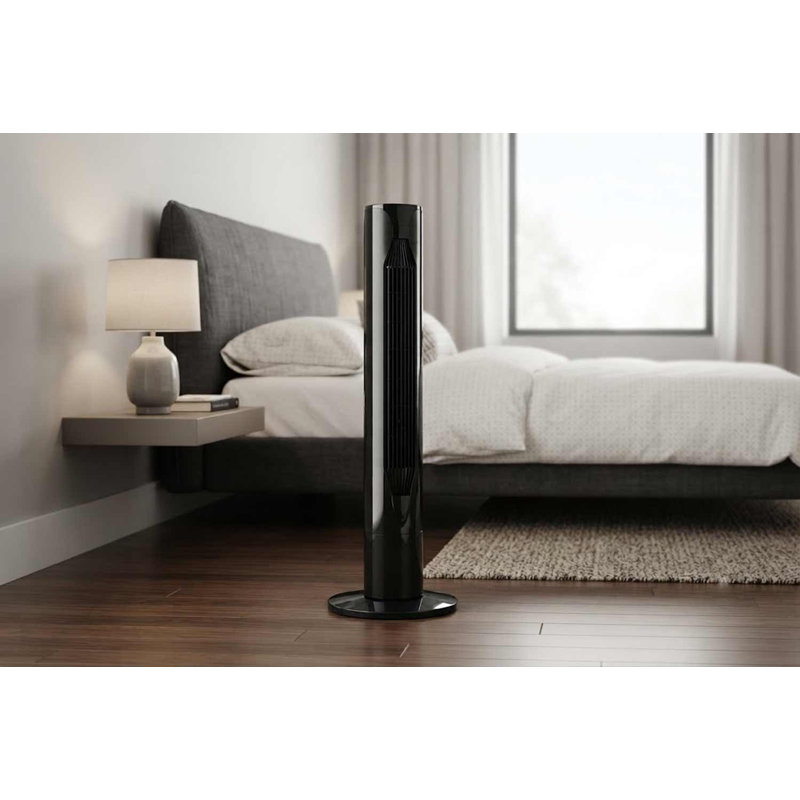 42" Tower Fan Black With Remote Control  ETL Certified