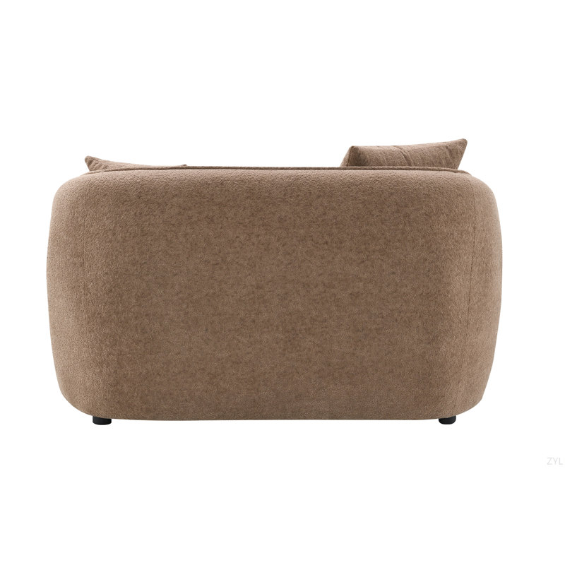 Causeuse Keith en chenille avec 2 coussins décoratifs assortis, Brun