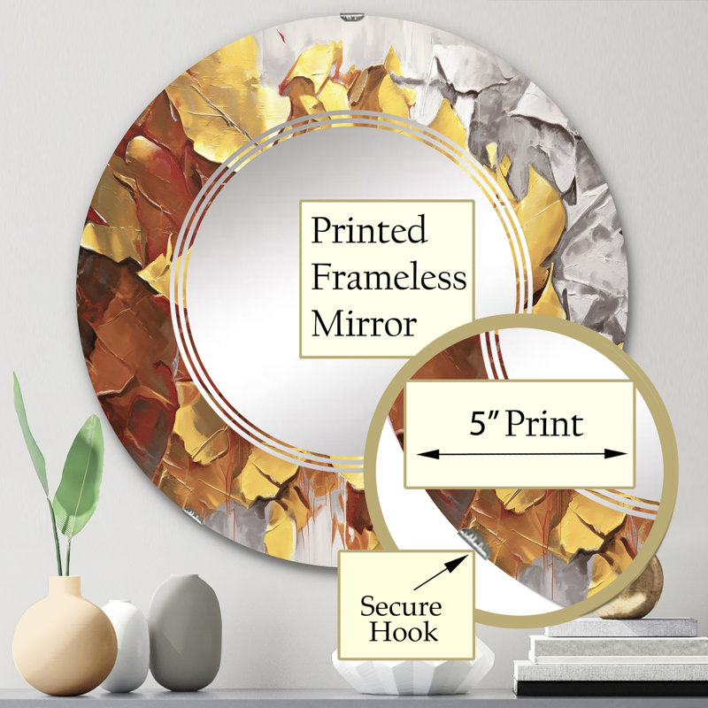 Imalee - Miroir mural moderne rond, 24 po x 24 po
