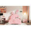 Lit plateforme tapissier simple avec tête de lit et lit de construction durable-175833907