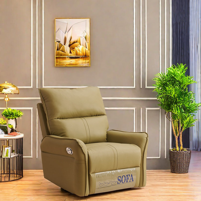 Zanickrowsky Faux Leather Swivel Recliner, Green