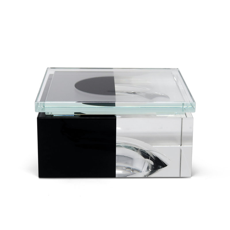 Shallow Black Clear Shallow Bowl