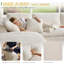 Canapé modulaire en U à 5 places avec poufs Boneless, largeur de 110 po, conception sans assemblage de style nuage, mousse à compression haute densité sans os, bleu marine-1219222354