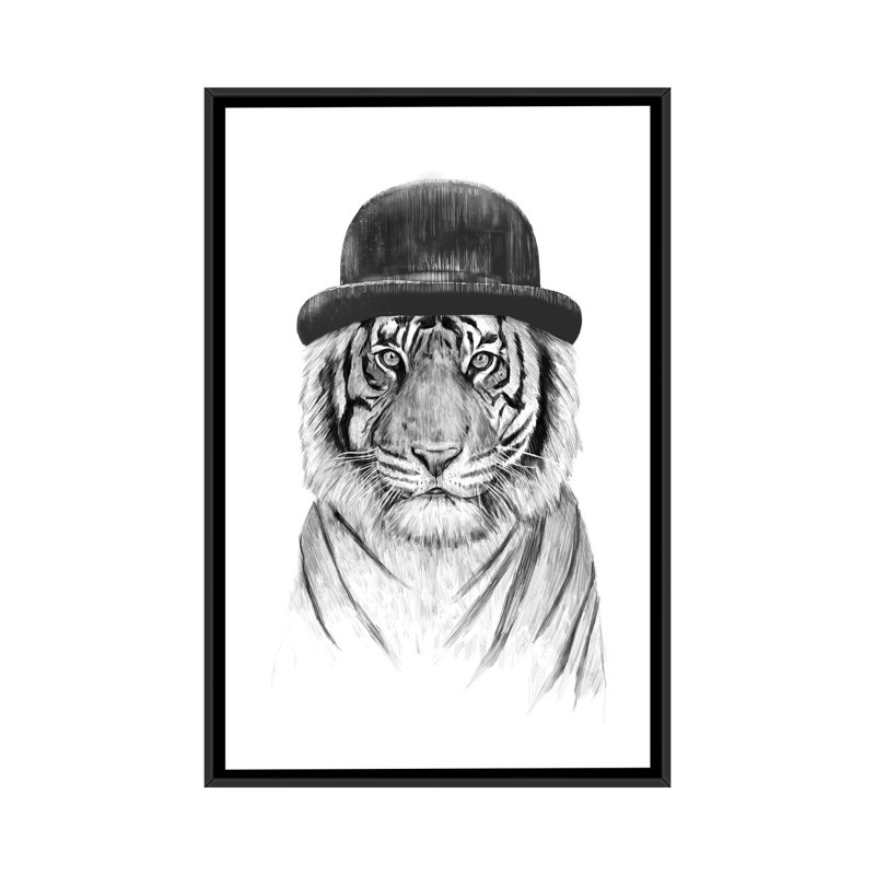 « welcome to the jungle », impression sur toile tendue, H 26 po x l 18 po x P 1,5 po, Toile avec cadre noir, Pas de tapis