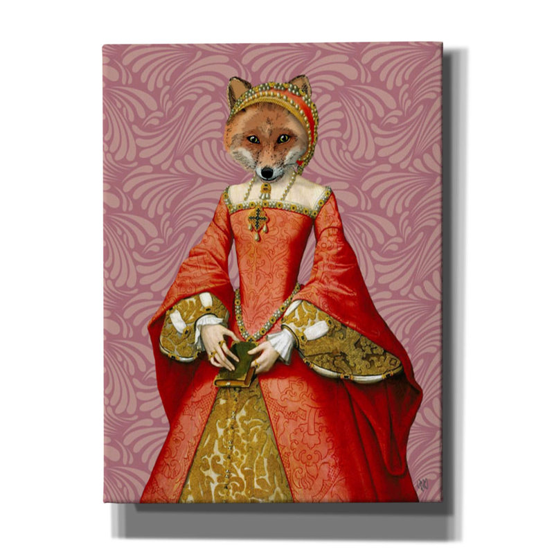 «Fox Queen» par Fab Funky, art mural sur toile, H 54 po x l 40 po x P 1,5 po