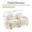 Canapé courbé en tissu VF Teddy Vitteria avec coussin blanc beige-330538571
