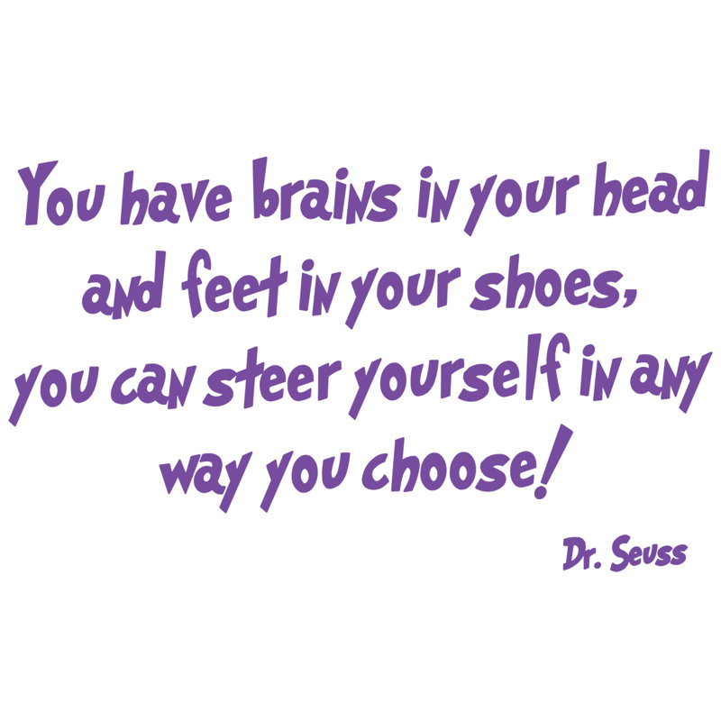 Adhésif décoratif Dr Seuss «You Have Brains in Your Head», Mauve