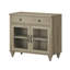 Buffet Corretta avec portes vitrées, meuble de rangement de cuisine, table basse en bois avec rangement, buffet/crédence de style ferme moderne pour salle à manger ou salon, gris délavé, 86 cm (34 pouces).-522807742-529980812