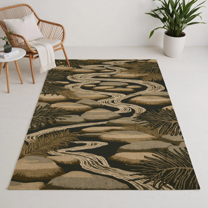 Tapis d'intérieur et d'extérieur brun Nature, Rectangle 5 pi x 7 pi