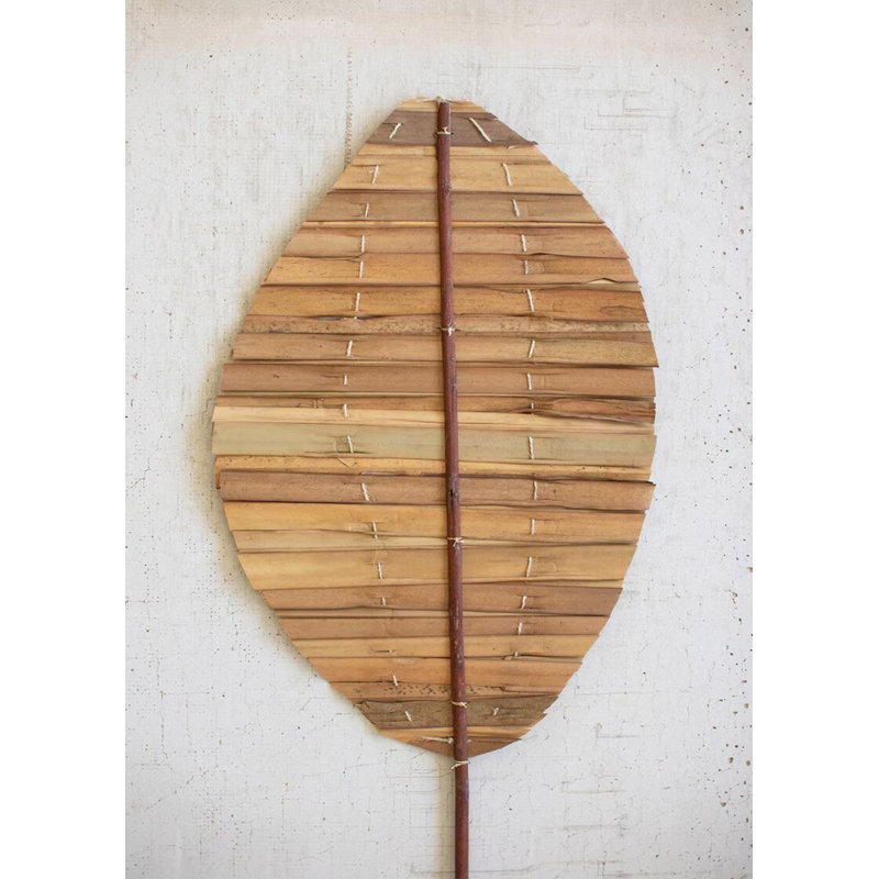  Tige de feuille de hogla naturelle - décor botanique séché en forme de goutte de 52 po, ensemble de 12