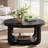 Rustic 2 Tier 31 inch Round Coffee Table  Center Table For Living Room-1579515273