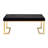 Black And Champagne Bench With C Metal Base