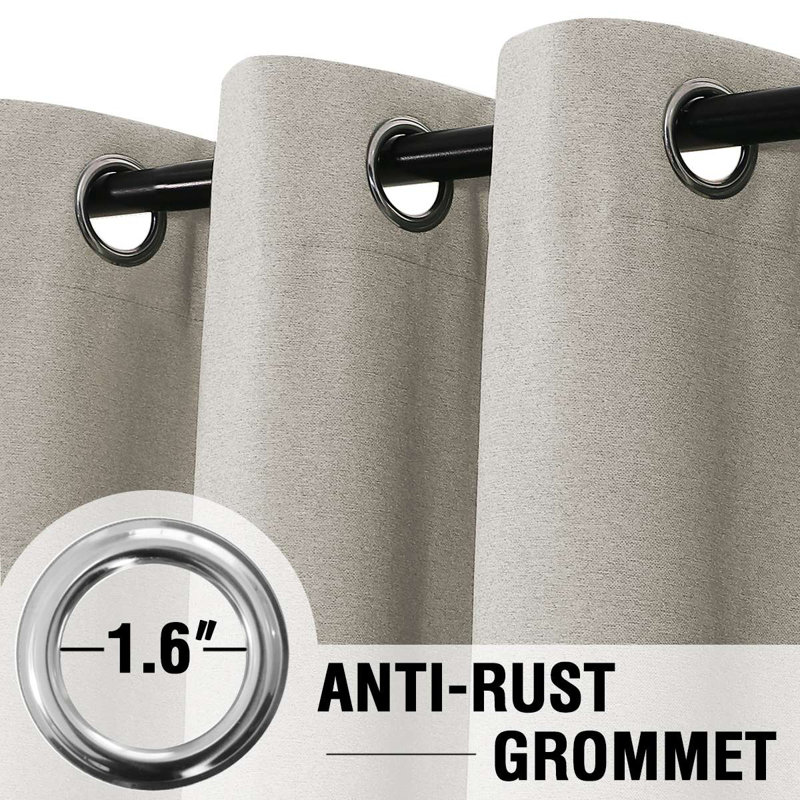 Ensemble de rideaux 100% occultant pour la chambre à coucher, L 52 po x L 63 po, Gruau