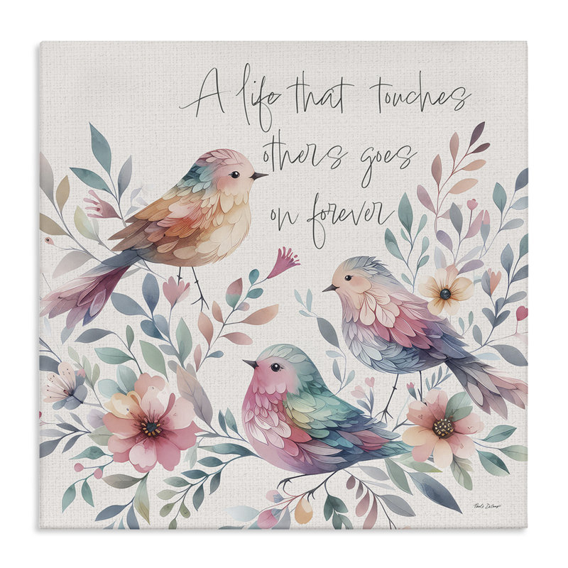 Art mural sur toile "La vie qui touche les autres" par Nicole DeCamp, H 17 po x l 17 po