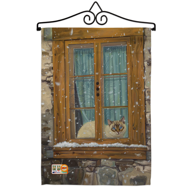 Double Sided 18.5 in. H x 13 in. W Polyester Animal Flag set