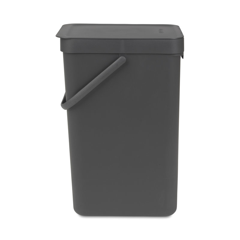 Gray Polypropylene 4.2 Gallon Recycling Bin for Kids