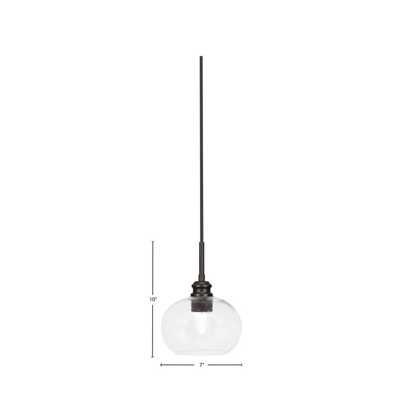 Mini-luminaire suspendu avec cordon en verre transparent 7 po Edge, Espresso