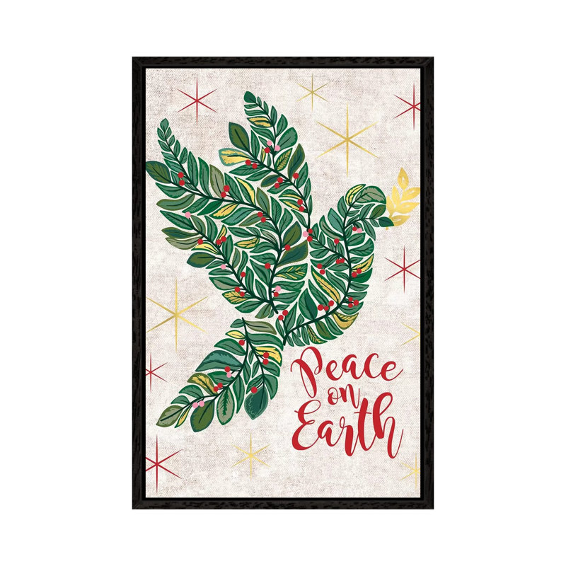 Christmas Deck the Halls II 1 Piece Wall Art on Canvas, 101.6 cm H x 66.04 cm W, Black Framed