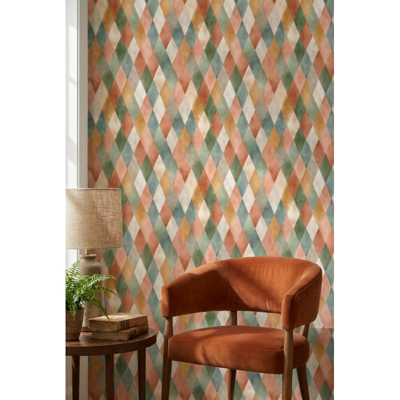 Papier peint géométrique amovible à motif géométrique
