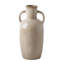 Vase cylindrique en céramique beige avec glacis réactif, 10,8 po de hauteur, décor rustique moderne, étanche, idéal pour les fleurs fraîches, les centres de table, les cadeaux pour la maison et les mariages