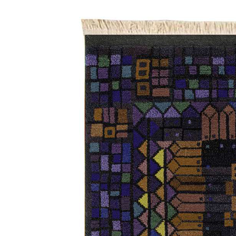 Tapis géométrique ton sur ton foncé foncé