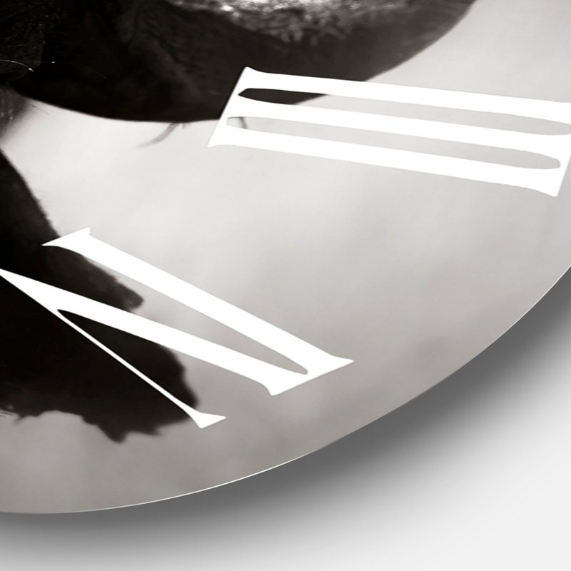 Portrait monochrome de Buffalo II - Horloge murale de ferme, Moyen