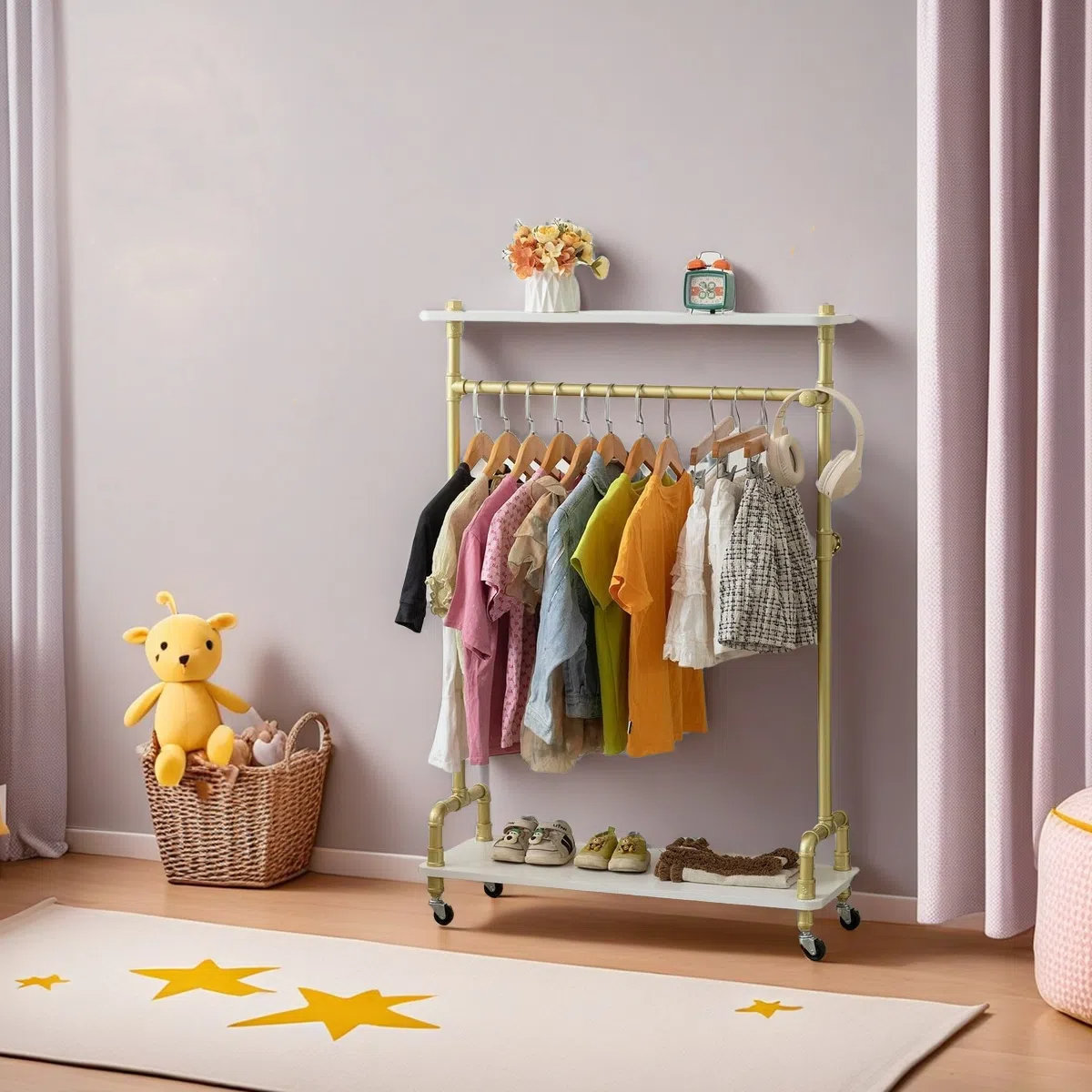 Rosdorf Park Kids Clothing Rack Small Kids Clothes Rack With Bottom 