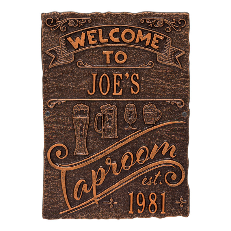 Tap Room Brew Pub Wall Décor, Antique Copper, Yes