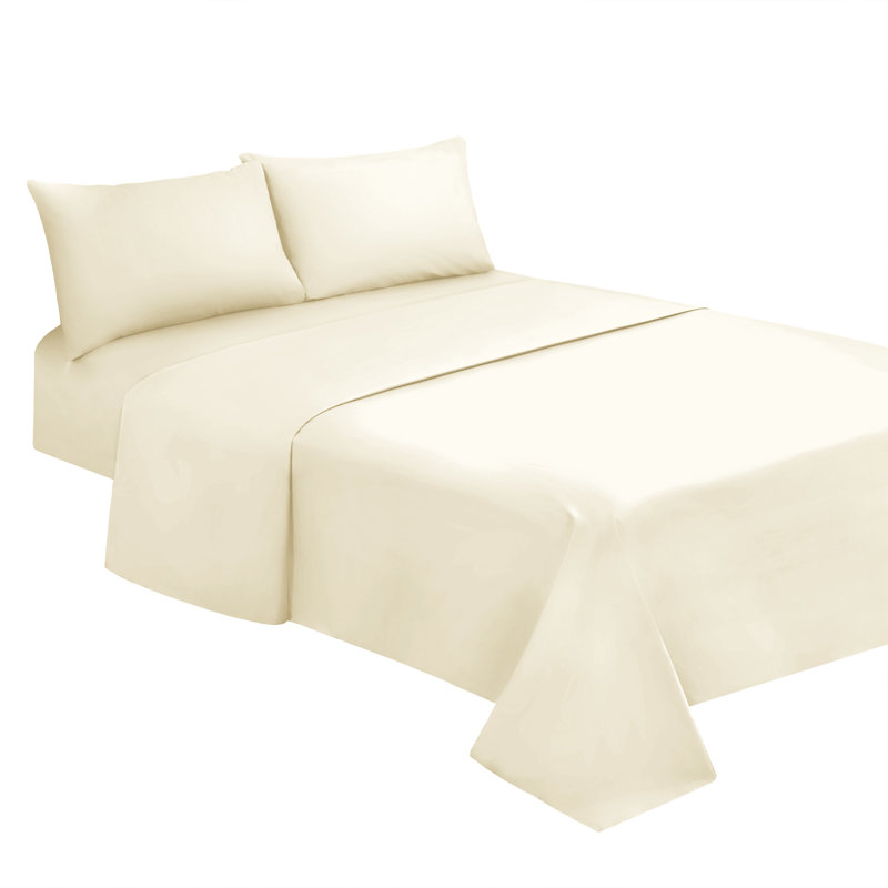 Spa 1200 Thread Count Sheet Set, Twin Sheet Set with 2 Pillowcases, Ivory
