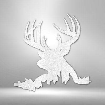 Deer Head Steel Sign Laser Cut Powder Coated Home & Office Metal Wall Decor Multiple Sizes & Colors