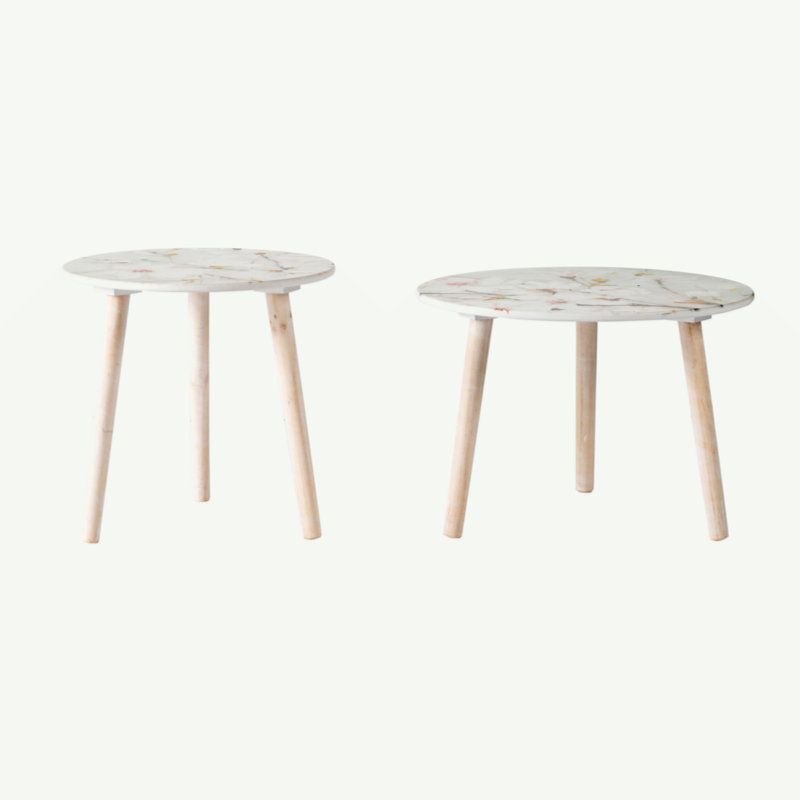 Ensemble de tables de bout Jordao, H 14 po x l 19,7 po x P 19,7 po