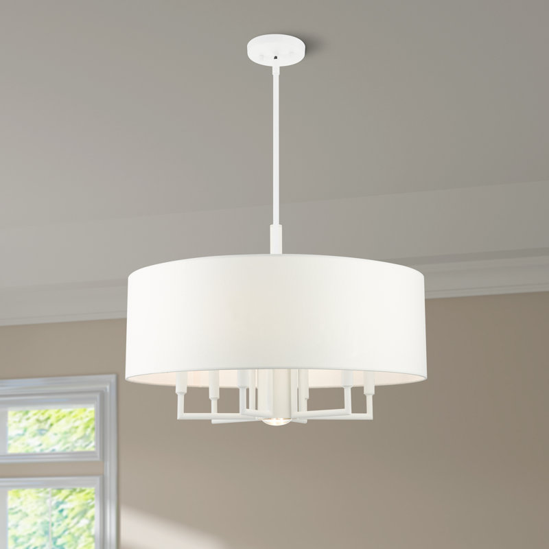 Lustre tambour 7 lumières Moonlighter, Blanc