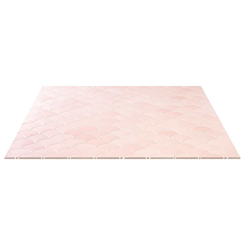 Highwater 5" Fish Scale Polished Ceramic Tile, Rose Pink