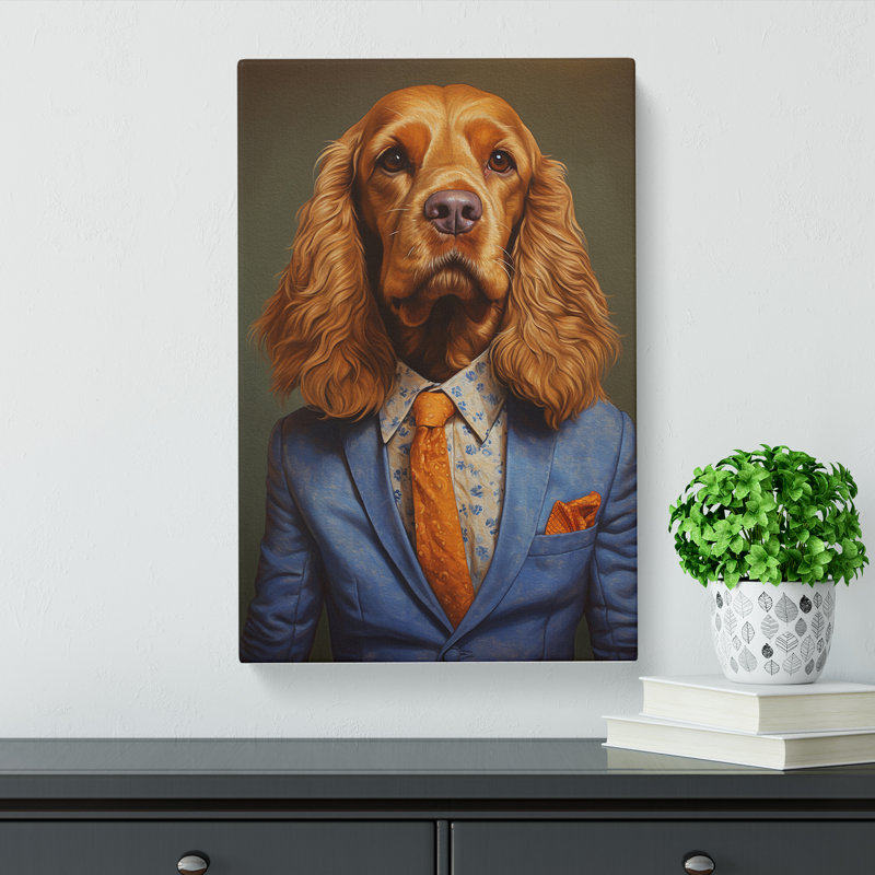 Cocker Spaniel In A Suit No.3 - No Frame Print, 76cm H x 50cm W x 3cm D