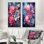 «Pink Blue Succulent Resilience», 2 pièces sur toile