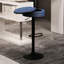 Tabouret de bar à hauteur réglable en lin bleu 2 - pivotant à 360 ° et rangement pour chaise de salle à manger