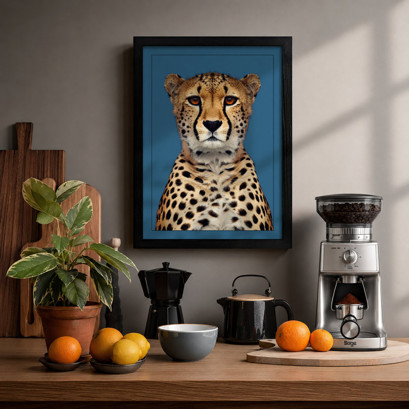 Cheetah Gaze Modern - Print, Black, A4 - 29.7 x 21.0 cm