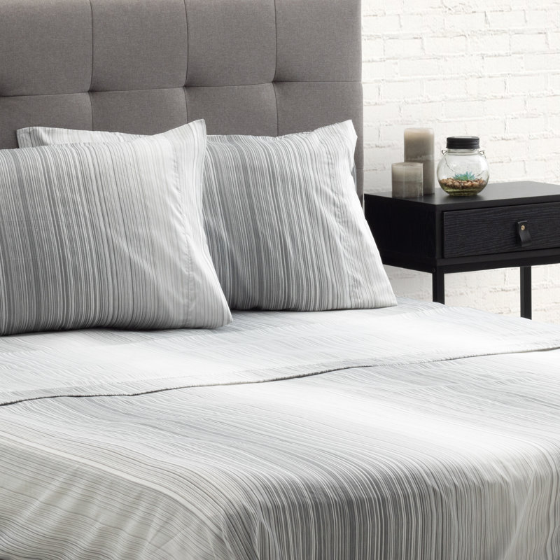 Microfiber Striped Sheet Set