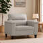 Canapé-fauteuil, microfibre grise, pieds fuselés, 35 po