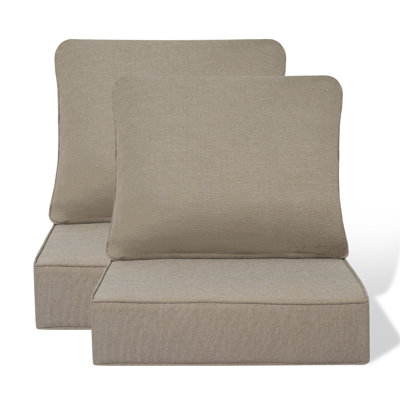 Outdoor Cushion Set of 2, 5.75 Inch Deep Seat Patio Furniture Cushions with Removable Cover,Replacement Patio Cushion Set for Chair,Sofa,Loveseat