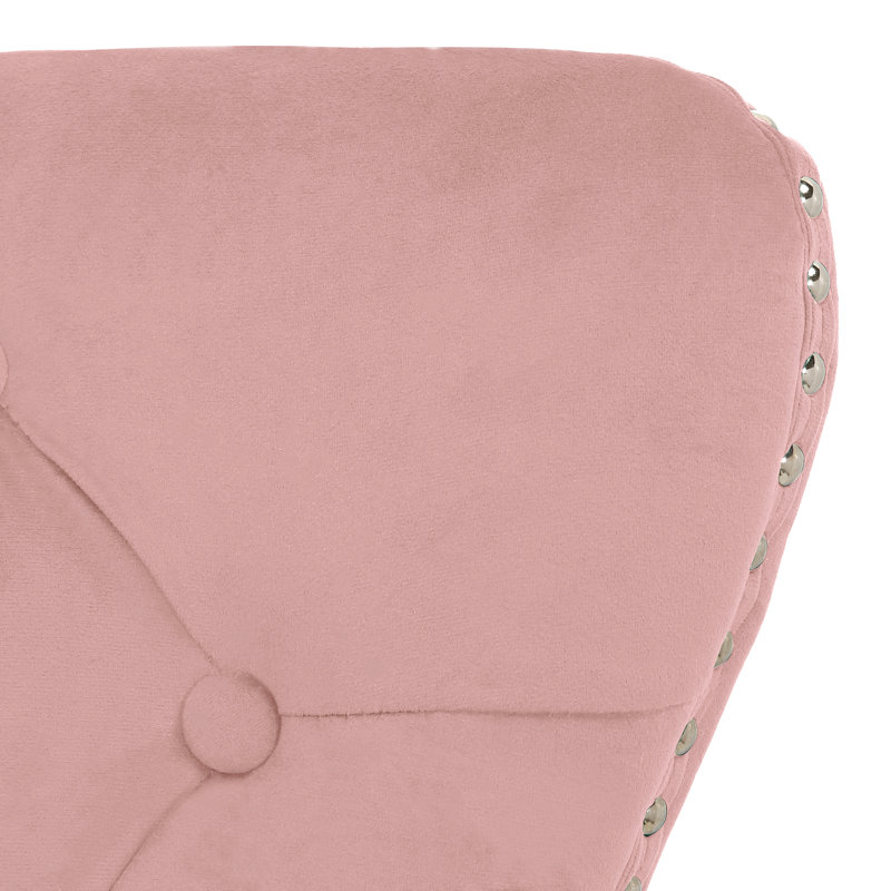 Kirsten 19.75'' H Tufted Velvet Upholstered Side Chair, Pink